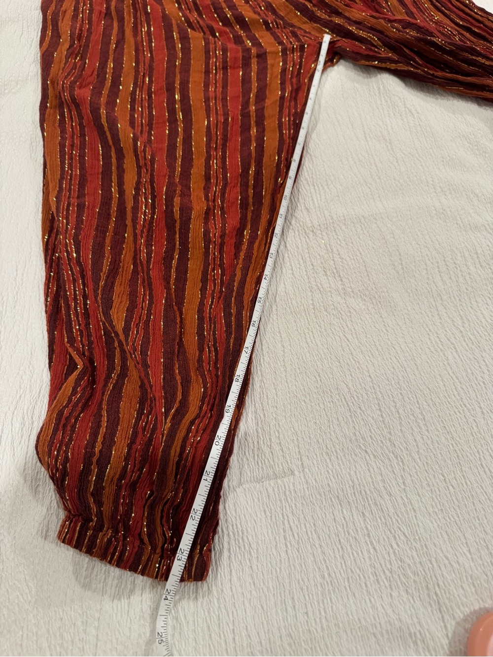 Free People Striped Tie-Shoulder Jumpsuit in Rust and Mustard - Picture 4 of 6